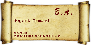 Bogert Armand névjegykártya